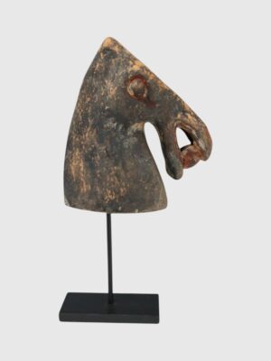 Chinese Painted Terracotta Funerary Horse Head, Han Dynasty