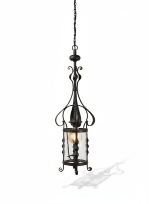 Large Arts & Crafts Hand-Forged Wrought Iron Country House Lantern, c.1880