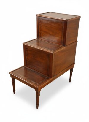 Regency Mahogany Library Steps with Leather Treads & Concealed Storage, c.1820