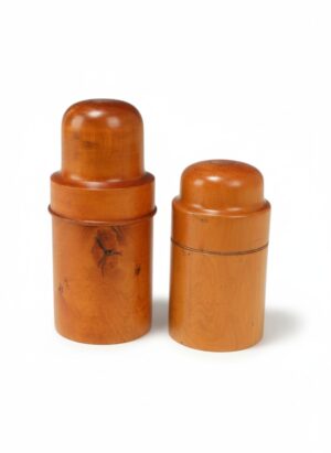 Pair of Victorian Boxwood Apothecary Medicine Bottle Cases, c.1850–1880