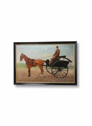 Henry Stuyck, 19th Century Equestrian Portrait of Caporal and Gig, 1883