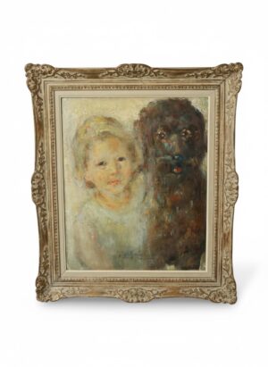 Jean-Marie Guislain (1882–1964), Portrait of Ariadne Guislain with Her Dog, c.1930