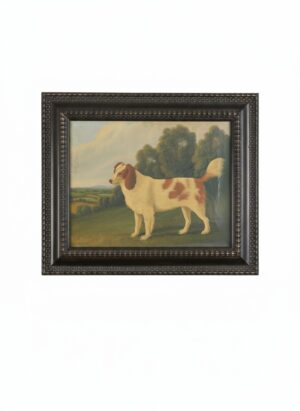 Exceptional 19th Century English Folk Art Portrait of a Dog in a Landscape, c.1860