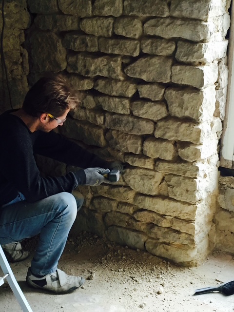 Shackleton Fox Lime Pastering during our Grade 2 renovation