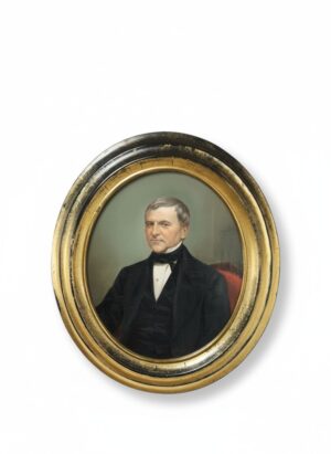 19th Century Oval Portrait of a Distinguished Gentleman in a Gilt Frame