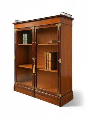 English Regency Rosewood Glazed Bookcase with Brass Inlay – c.1820