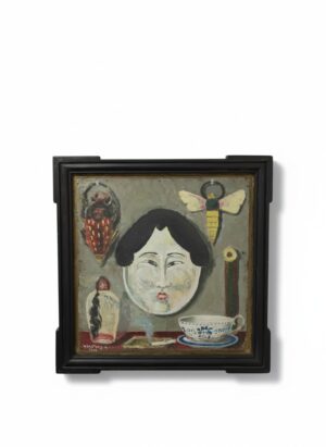 V. Khanotsky – Naïve Modernist Portrait with Moth & Objects, 1969