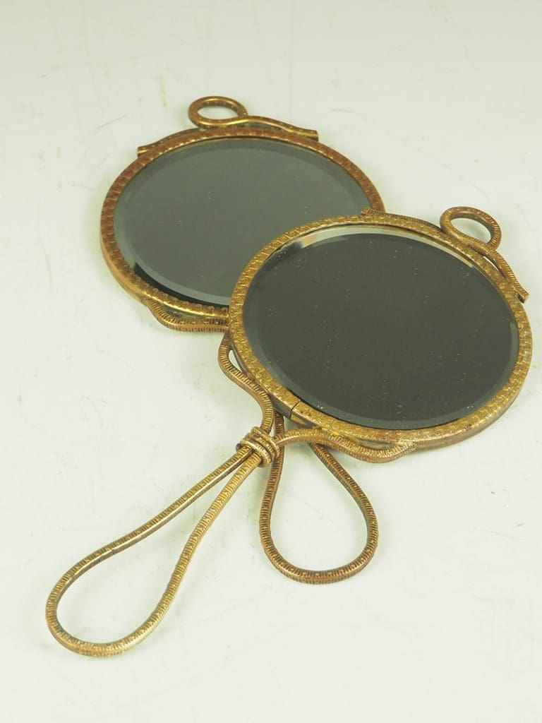 Pair of Art Nouveau Hand Held Bevelled Mirrors
