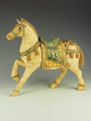 Chinese Tessellated Bone Horse Sculpture 1950s