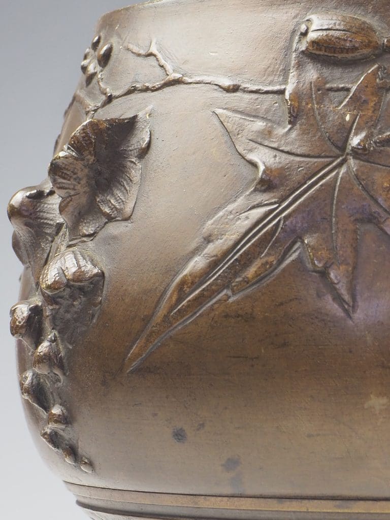 Pair of 19th Century Bronze and Marble Table Top Planters / Urns