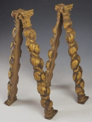 Set of 18th Century Baroque style Solomonic Carved Gilt Wood Columns