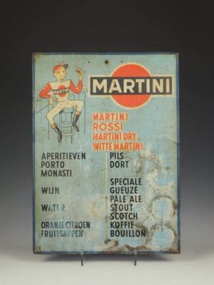 1950s Martini Advertising Drinks Sign Jockey Leon