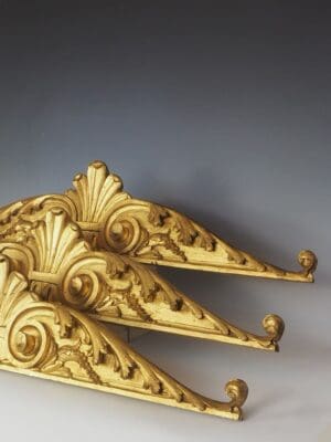 Antique Italian Giltwood Pediments (Set of Three)