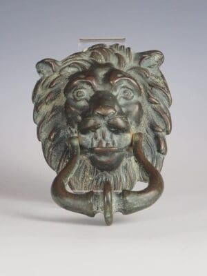 Genuine Antique Solid Bronze Lion Door Knocker