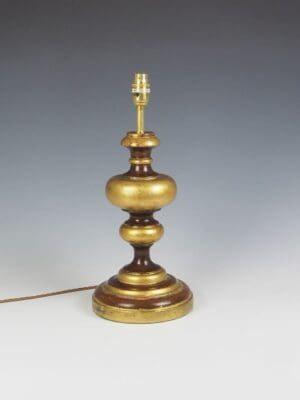 Italian Polychrome Carved Wood Table Lamp: Antique Treasure