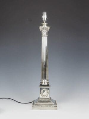 Antique Lighting | 19th c. Silver Plated Table Lamp