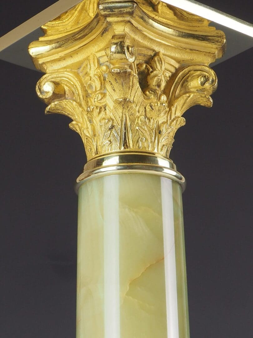 Elegant Antique Oynx Corinthian Table Lamp