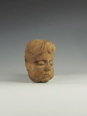 Antique Carved Wooden Cherub Head
