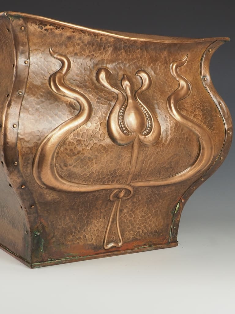 Art Nouveau Copper Planter / Jardinere / Fireside Bucket