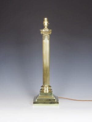 Large Elegant Neoclassical Corinthian Antique Table Lamp