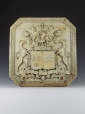 1850 Hand-Carved Coat of Arms Signed, Hereditary Nobility