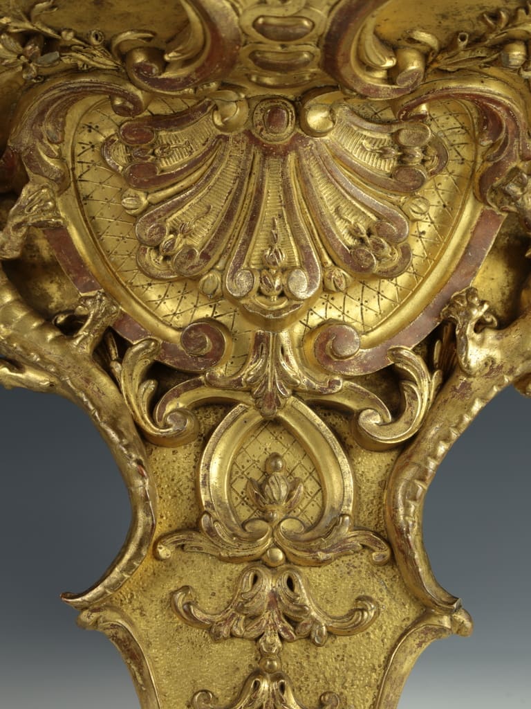 Exquisite Renaissance Revival Giltwood Griffin Bracket Shelf