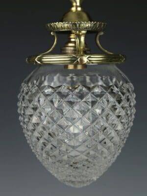 Elegant Antique Cut Glass Open Pendant Light