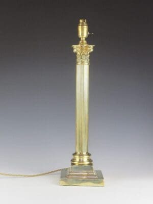 Exquisite 19th Century Brass Corinthian Table Lamp