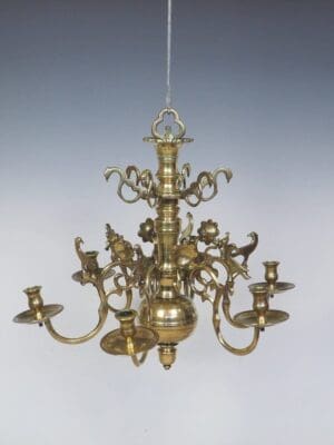 17th Century Dutch Flemish Brass Chandelier
