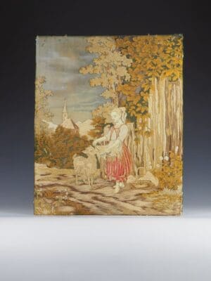 Antique Tapestry 'Royal College of Needle Art' Wool and Silk