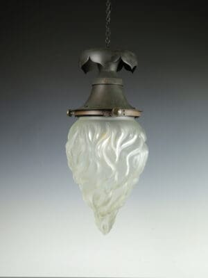 Antique Large Flame Globe Hallway Pendant