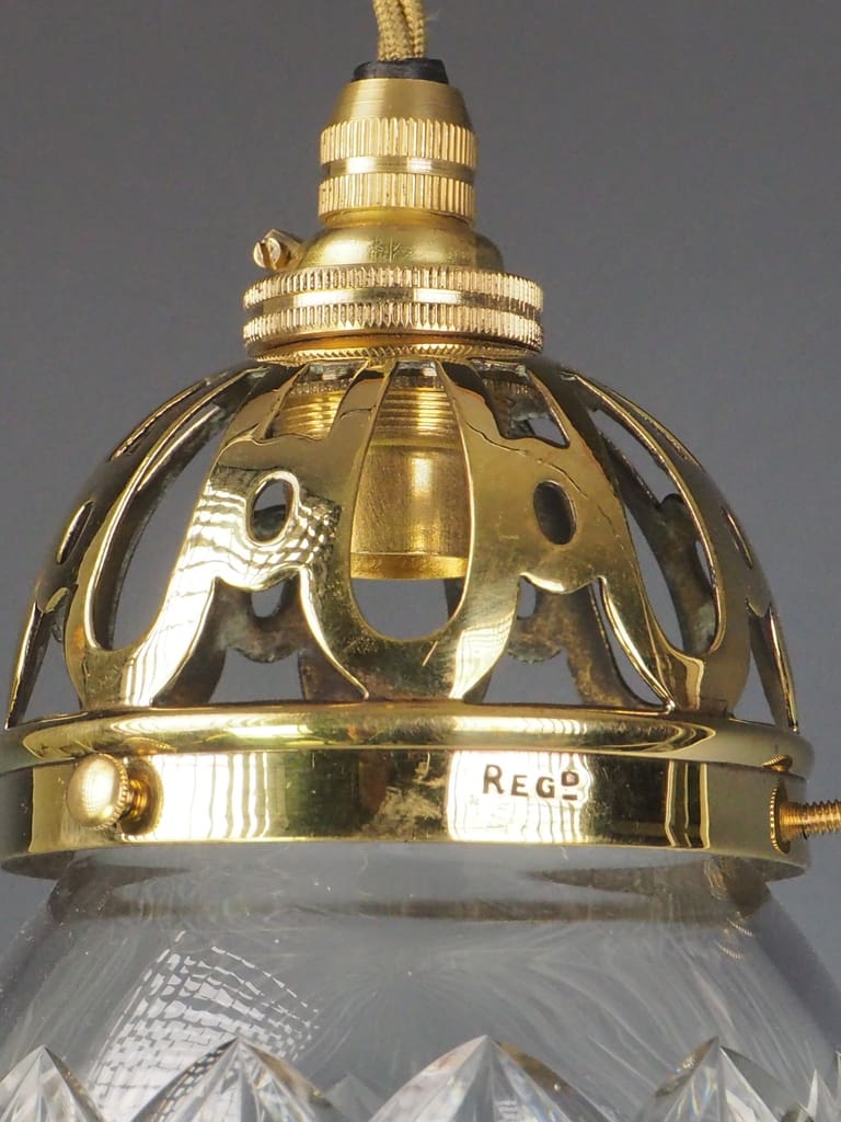 Elegant Antique Cut Glass Open Pendant Light