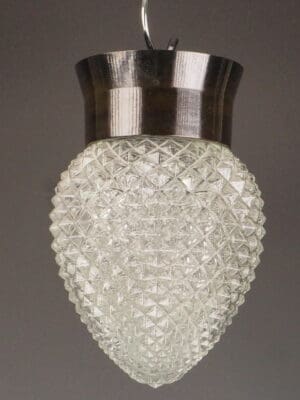 Vintage Bakelite Pineapple Glass Ceiling Light – Retro Flush Mount Pendant Fixture