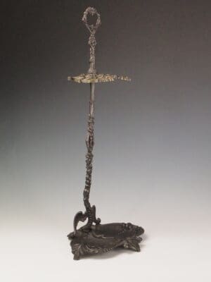 Antique Cast Iron Fireside Tool Stand | Winged Serpent Design