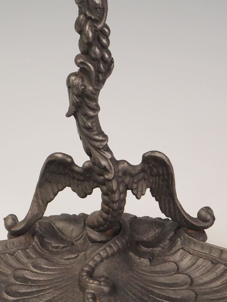 Antique Cast Iron Fireside Tool Stand | Winged Serpent Design