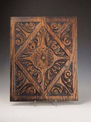 17th Century English Carved Oak Panel – Intricate Scrollwork Wall Decoration c.1640–60