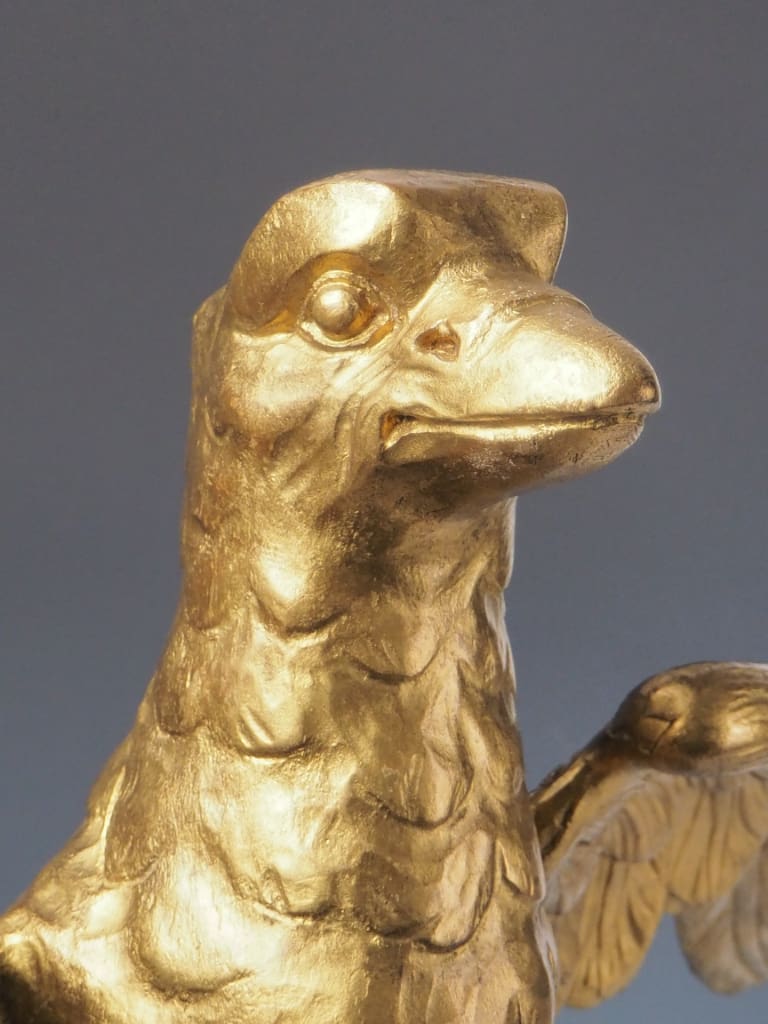 Antique Gilt Carved Eagle Lectern &ndash; Ornate Gothic Church Stand c.19th Century