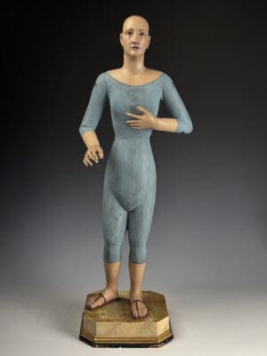 Mid-18th Century Italian Polychrome & Gesso Santos Figure (Female Saint)