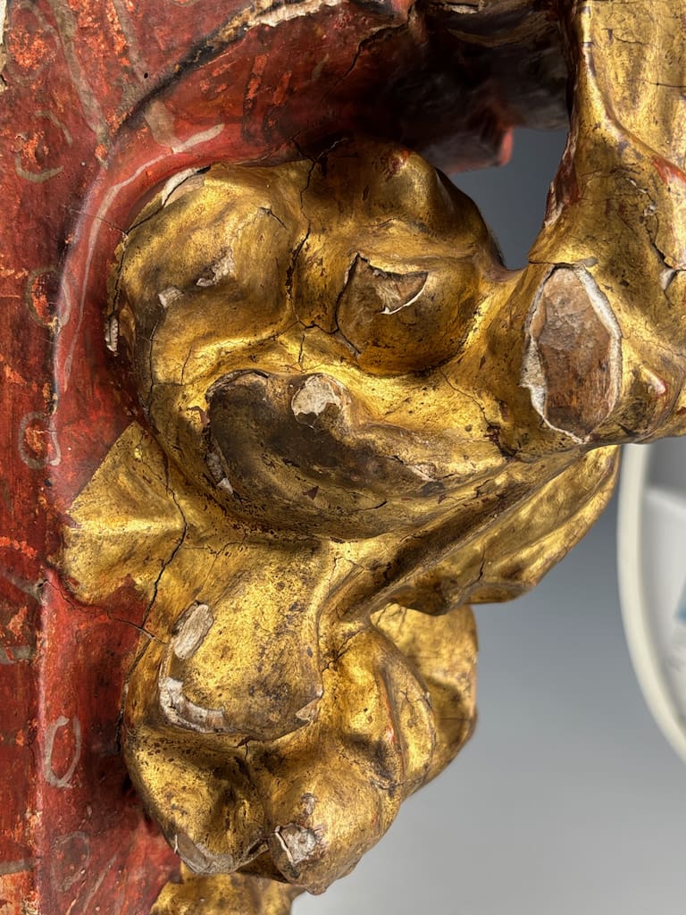 18th Century Giltwood and Polychrome Architectural Fragment