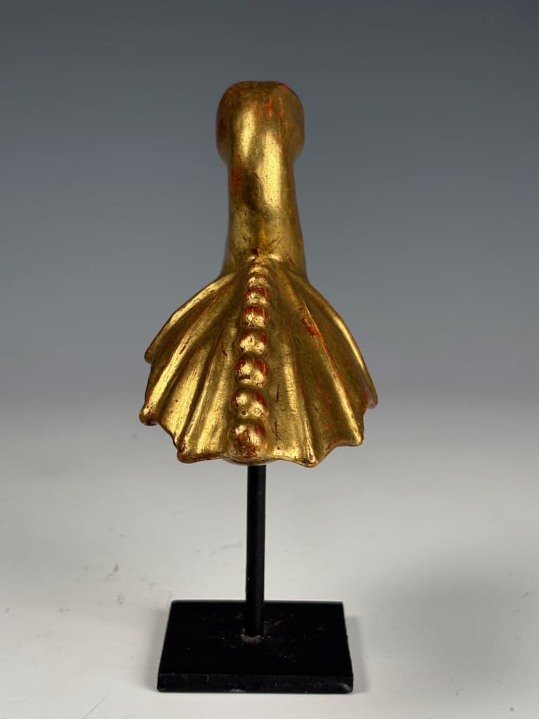 Antique Giltwood Mythical Duck Sculpture &ndash; Decorative Folk Art Figurine