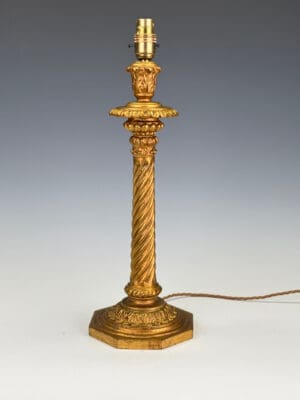 Antique Giltwood & Gesso Table Lamp of Neo-Classical Design