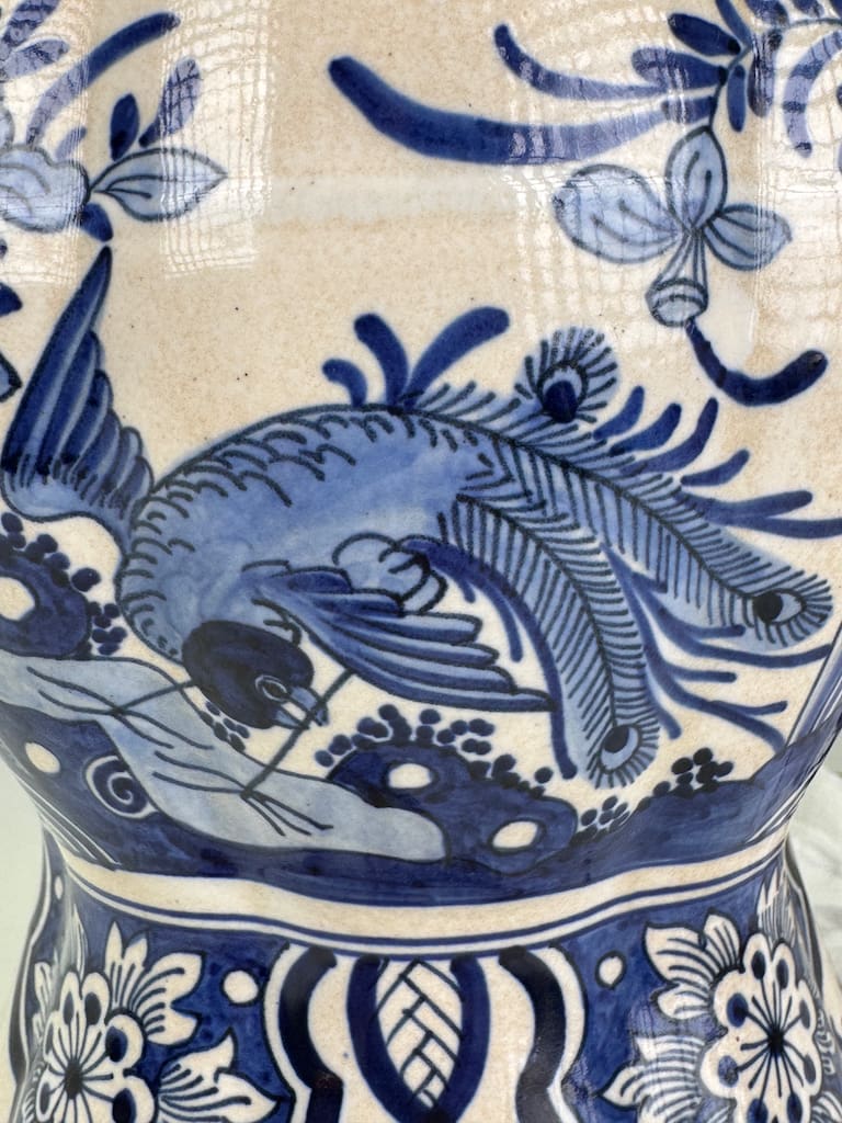 Antique Delft Blue and White Table Lamp &ndash; Hand-Painted Ceramic