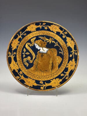 Antique Maiolica Portrait Charger 1886 – Renaissance Revival Ceramic Plate