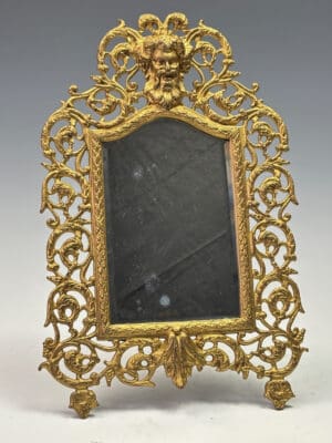 Antique Gilt Bronze Freestanding Mirror