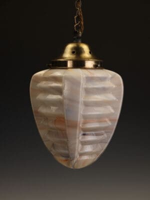 Exceptional 1920s/30s Slag Glass Ceiling Pendant with Original Gallery
