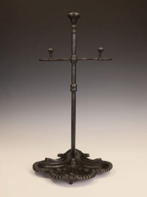 Victorian Cast Iron Fireside Stick Stand with Naturalistic Bird Motif