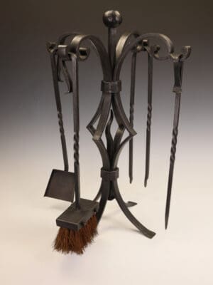 Hand-Forged Iron Fireside Companion Set | Arts & Crafts / Early 20th Century