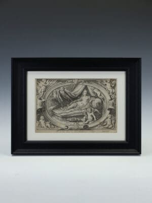 17th Century Mannerist Engraving: Venus & Cupid by Jan Saenredam (After Goltzius)