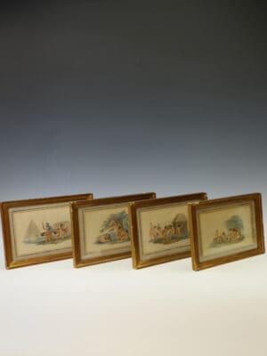 A Rare Set of Four Regency Putti Stipple Engravings