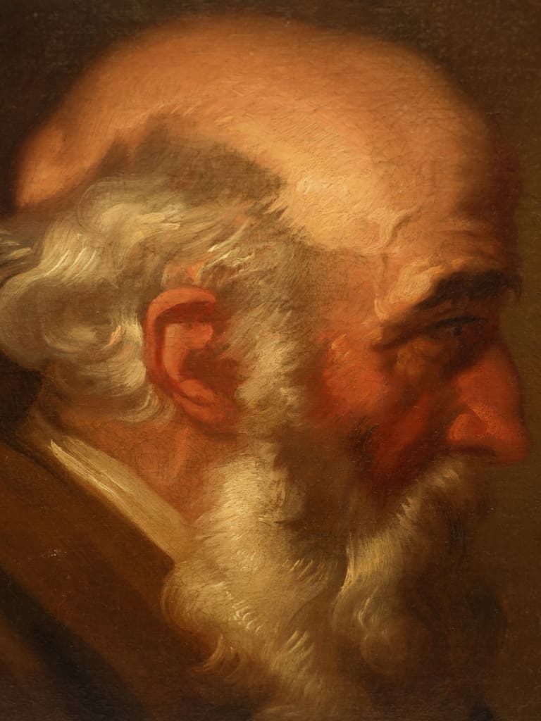 Antique Oil Portrait of an Elderly Gentleman